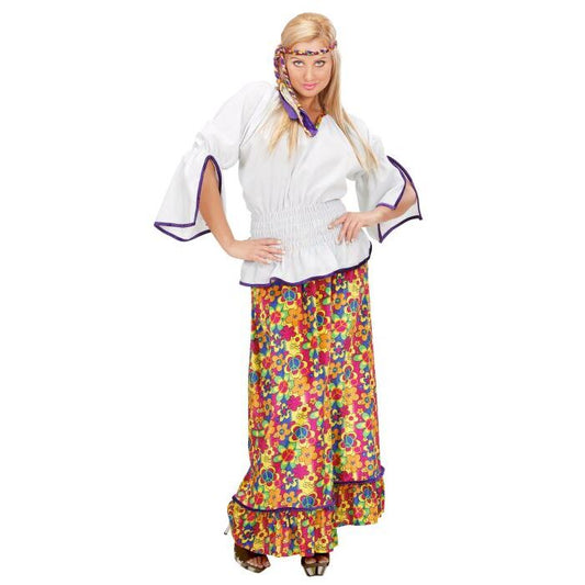 Hippie Woman Velvet  Shirt, Skirt, Headband 