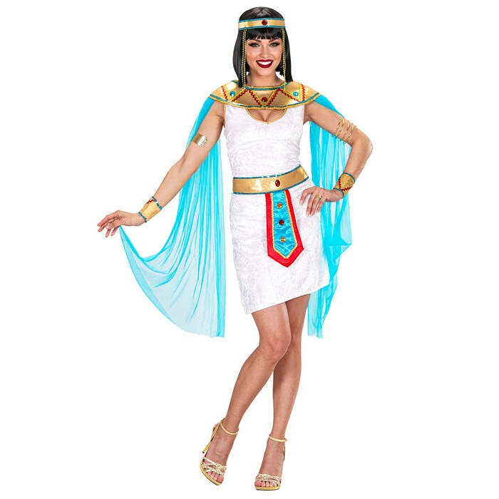 Egyptian Queen  Dress, Collar With Veils, Belt, Bracelets, Beaded Headpiece 