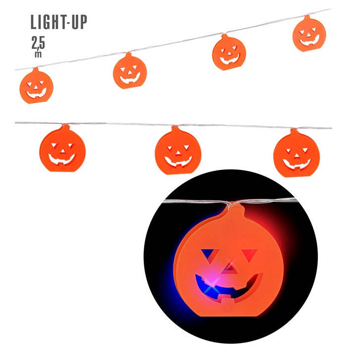 Color Changing Pumpkin Light Chain 2,5 M - 10 Lights