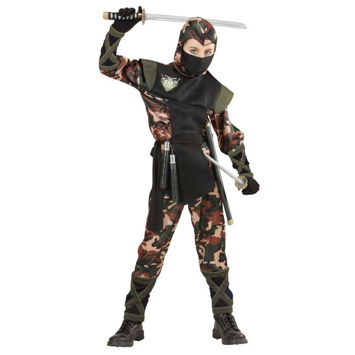 Ninja Soldier  Hooded Coat With Ties, Pants With Ties, Belt, Mask 