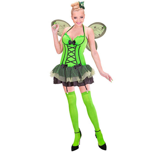 Green Butterfly  Dress With Straps, Wings, Flower & Bow Hair Comb 