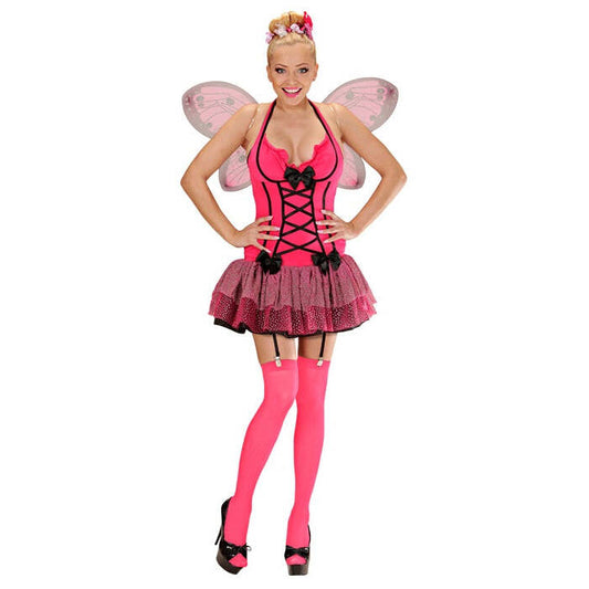 Pink Butterfly  Dress With Straps, Wings, Flower & Bow Hair Comb 