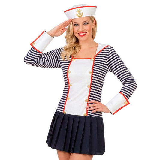 Sailor  Dress With Collar, Hat 