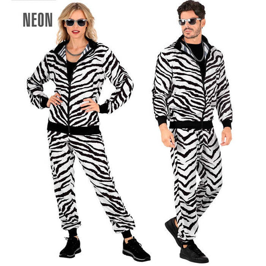 Zebra Animalier Party Fashion Tracksuit  Jacket, Pants 