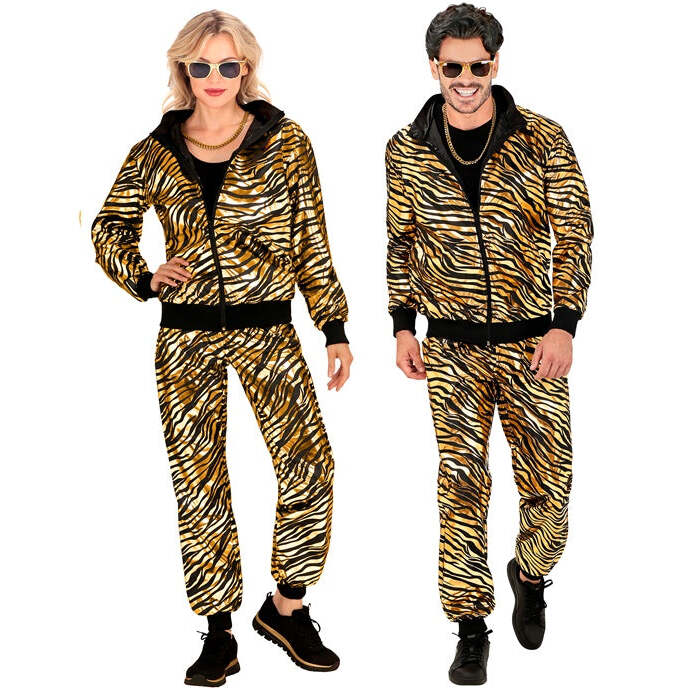 Gold Metallic Animalier Party Fashion Tracksuit  Jacket, Pants 
