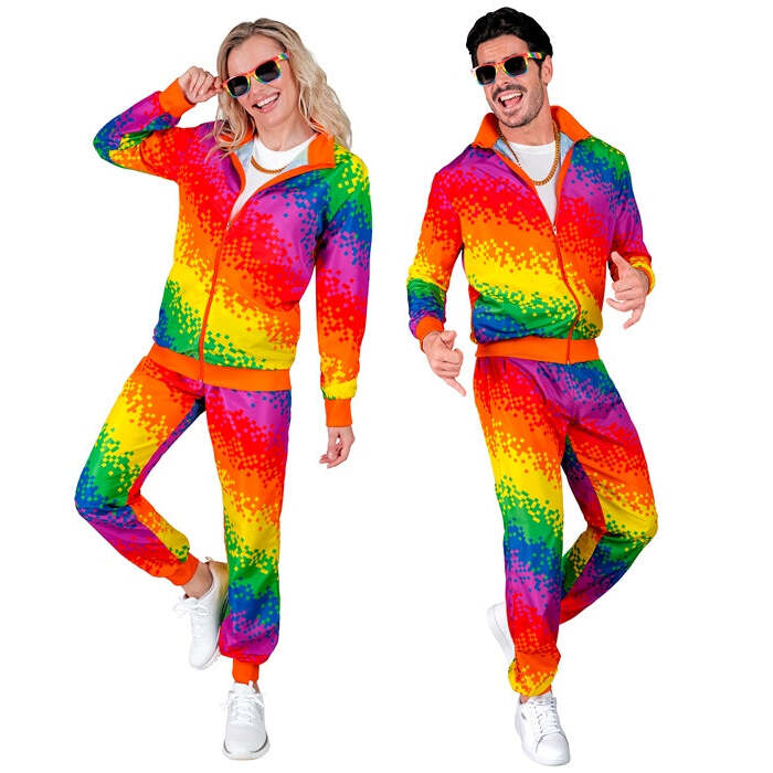 Pixel Rainbow Party Fashion Tracksuit  Jacket, Pants 