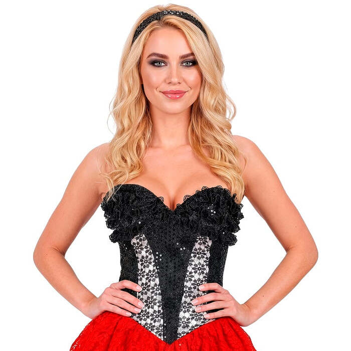 Black Sequin & Lace Corset