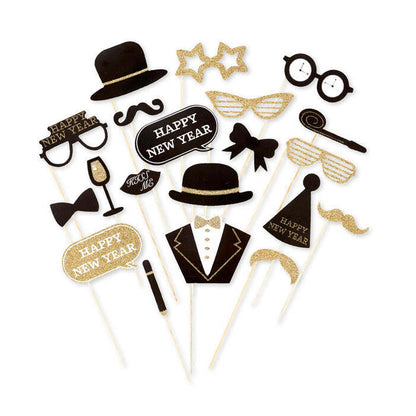 Photo Booth New Year'S Eve Accessories 20 Pcs In Window Box