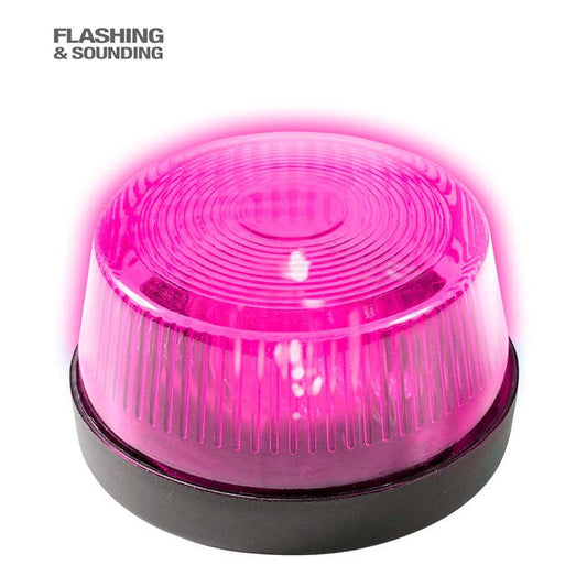 Pink Flashing Warning Light With Siren 7X4 Cm 