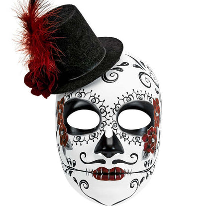 Dia De Los Muertos Mask With Hat