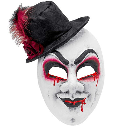 Commedia Dell'Arte Bleeding Man Mask With Hat