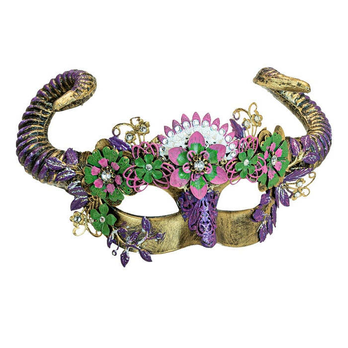 Theatrical Ram Eyemask With Flowers