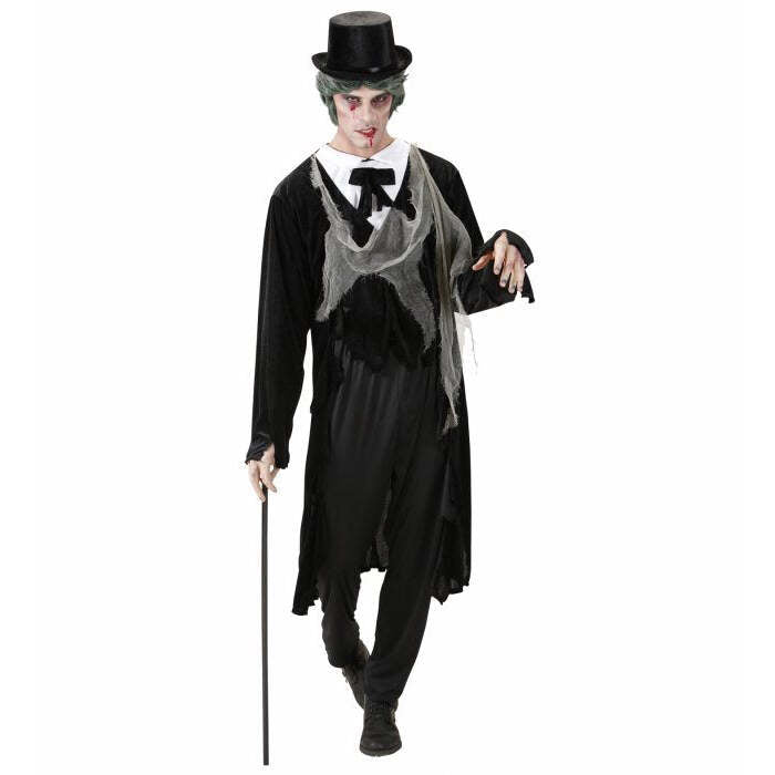 Zombie Gentleman  Tattered Jacket With Shirt, Vest, Bow Tie And Gauze 