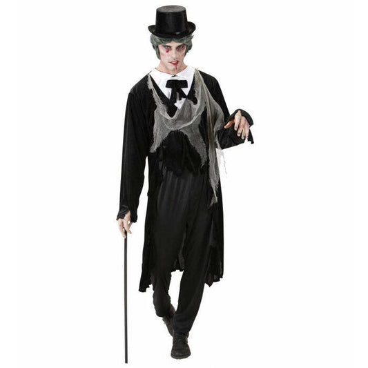 Zombie Gentleman  Tattered Jacket With Shirt, Vest, Bow Tie And Gauze 
