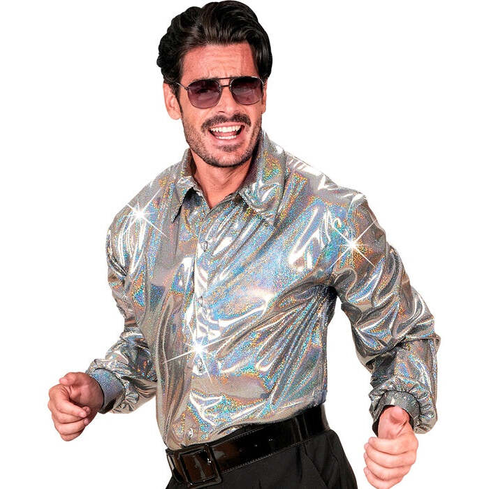 The 70S Disco Style  Holographic Shirt 