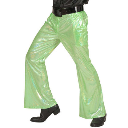 Green Holographic Fabric Pants