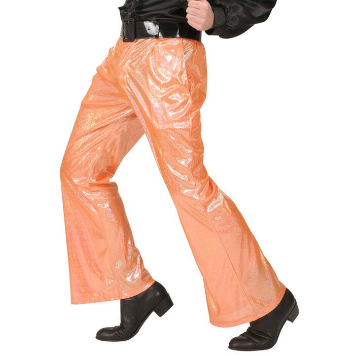Orange Holographic Fabric Pants