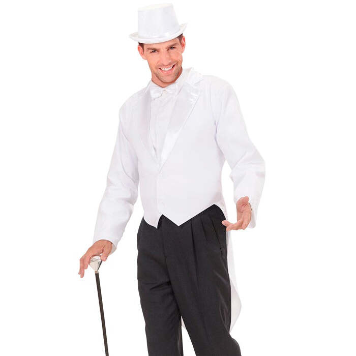 White Satin Lined Tailcoats With Satin Collar