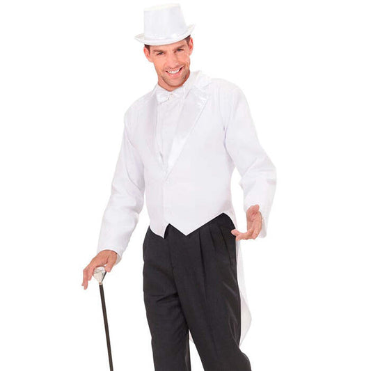 White Satin Lined Tailcoats With Satin Collar