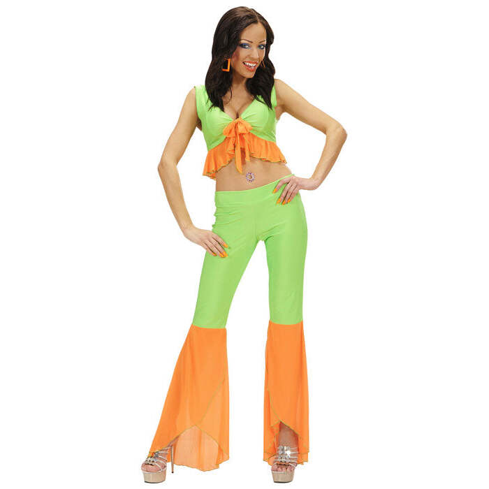 Samba De Janeiro Elastane  Neon Green & Orange Tops & Pants 