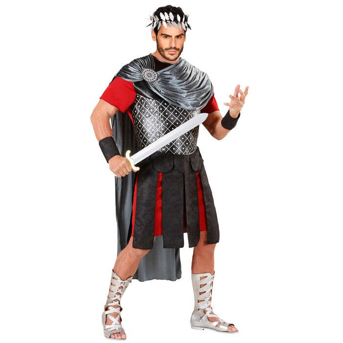 Roman Emperor  Tunic With Drape, Cape And Skirt, Cuffs, Laurel Wreath 