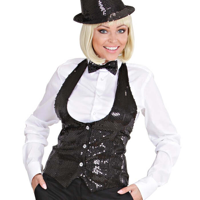 Lady Black Sequin Vest