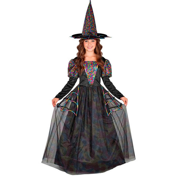 Witch  Dress With Wire Hoop Petticoat, Hat 