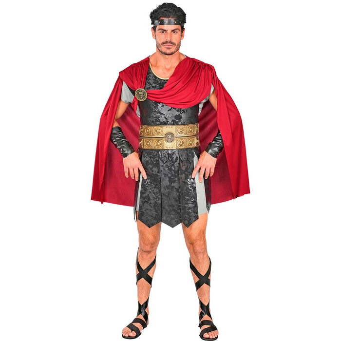Roman Centurion  Tunic, Armour With Cape And Medallion, Headband, Arm Guards, Leg Straps 