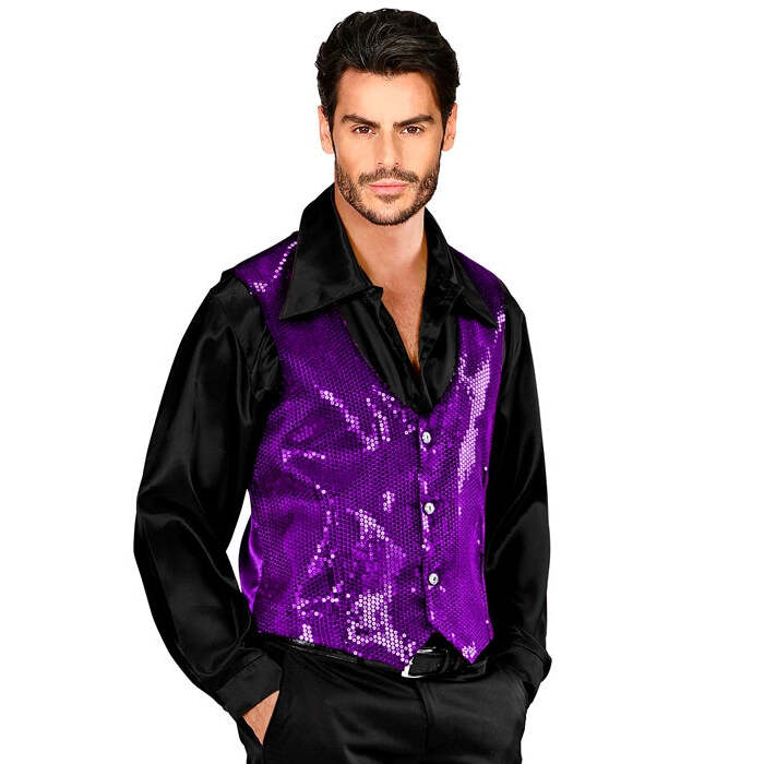 Man Purple Sequin Vest