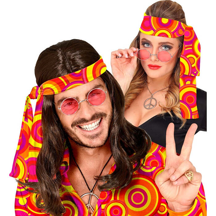 The 70S Groovy Style - Orange Bubbles  Headband 