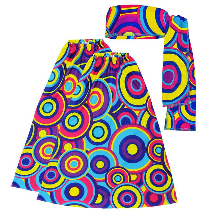 The 70S Groovy Style - Blue Bubbles  Headband & Leg Warmers 