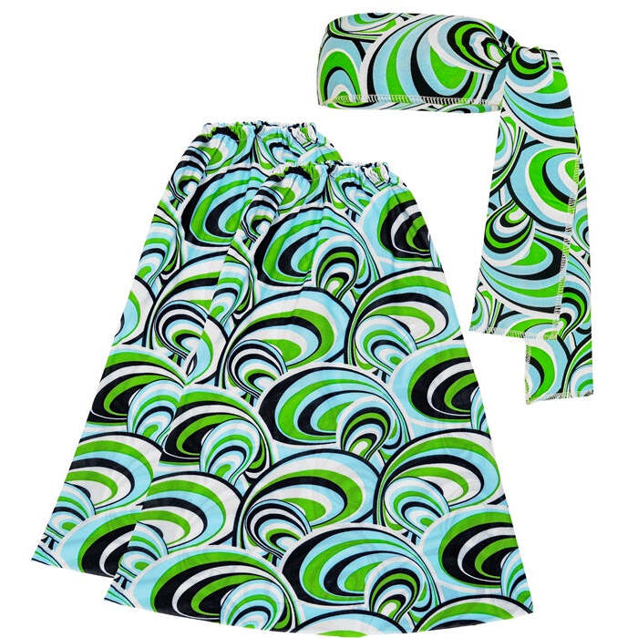 The 70S Groovy Style - Waves  Headband & Leg Warmers 
