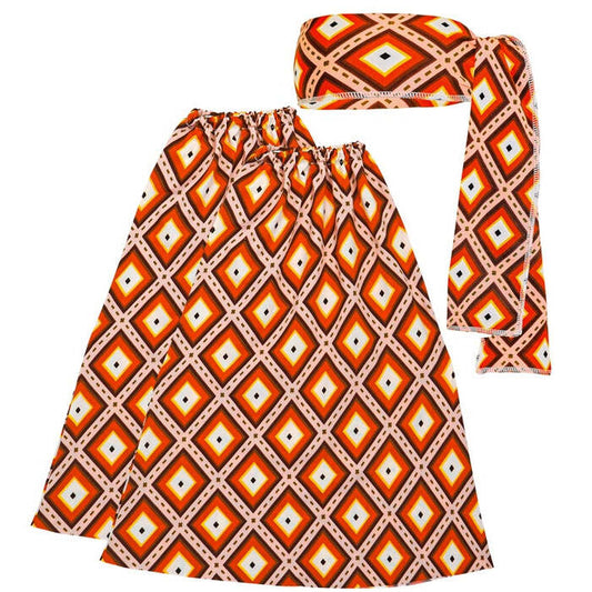 The 70S Groovy Style - Rhombus  Headband & Leg Warmers 