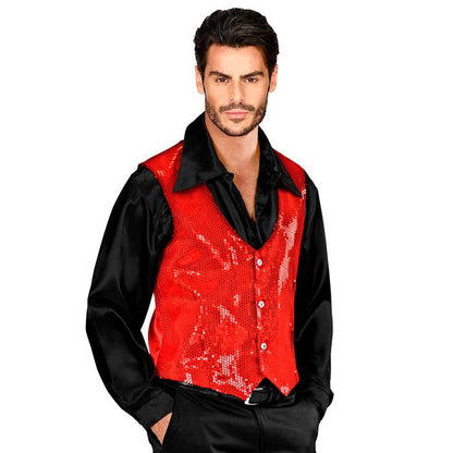 Man Red Sequin Vest