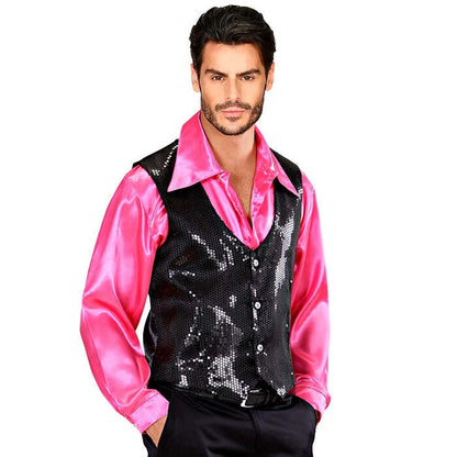 Man Black Sequin Vest