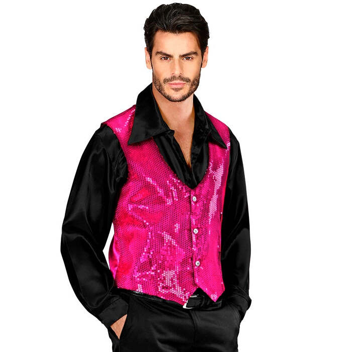 Man Pink Sequin Vest