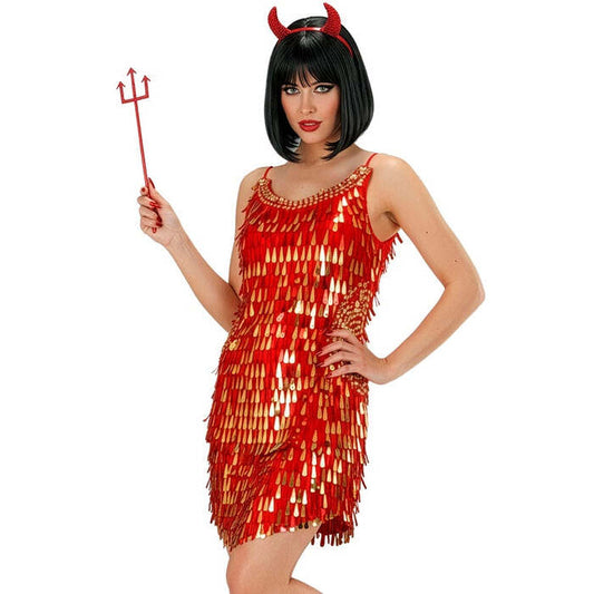 Sequin Dress Red-Gold