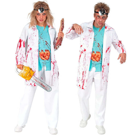 Zombie Doctor  Lab Coat With Shirt And Guts, Headpiece 