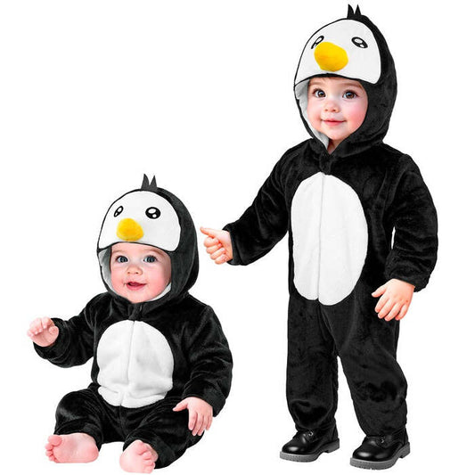 Penguin Plush Velvet  Hooded Jumpsuit 