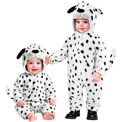 Dalmatian Plush Velvet  Hooded Jumpsuit 