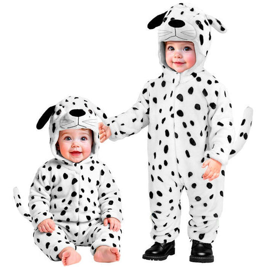 Dalmatian Plush Velvet  Hooded Jumpsuit 