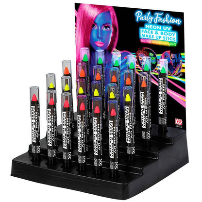 Display Box Of 24 Neon Make-Up Pencils - 3,5 Ml  6 Each Of Neon Pink, Neon Yellow, Neon Green, Neon Orange 
