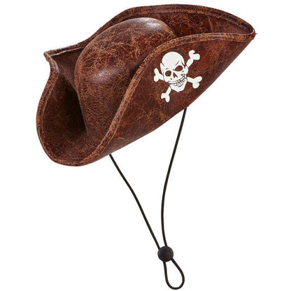 Leather Look Mini Pirate Tricorn