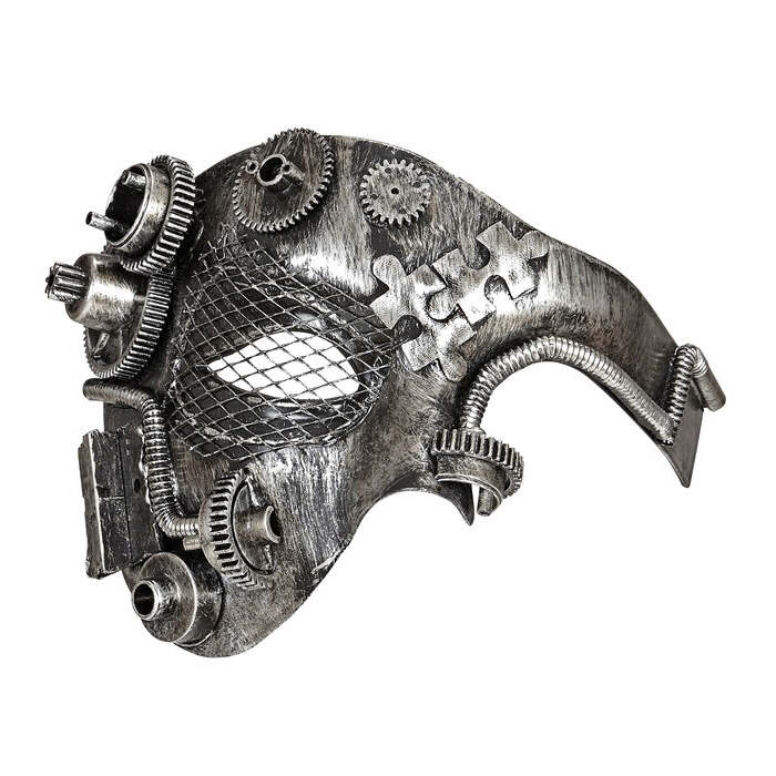 Silver Steampunk Half Face Mask