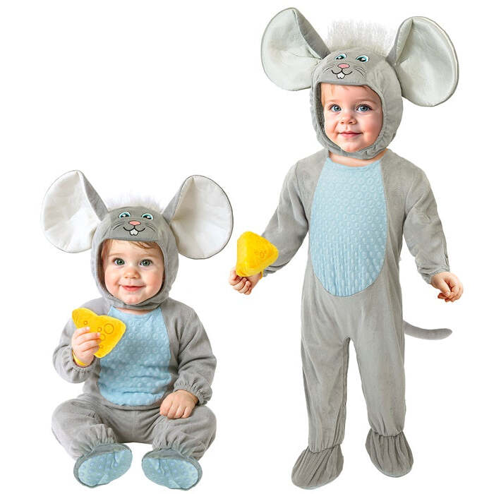 Mouse  Jumpsuit, Hooded Mask, Cheese 
