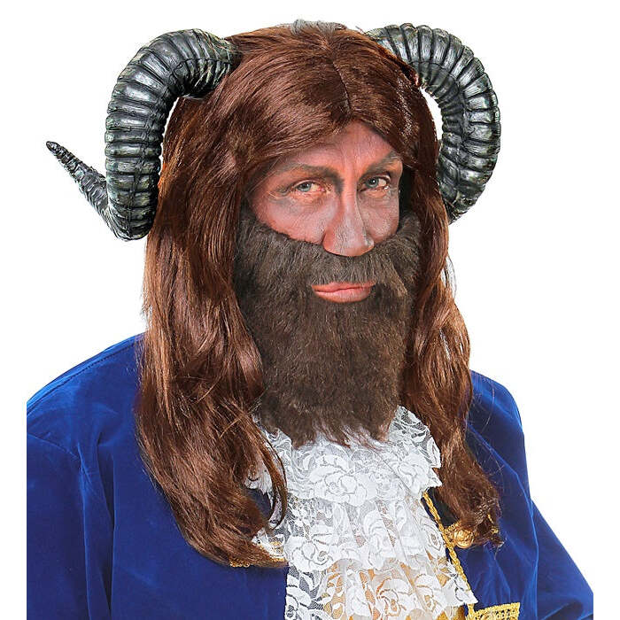 Beast Wig With Horns In Box