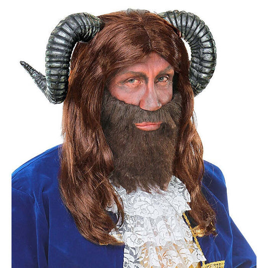Beast Wig With Horns In Box