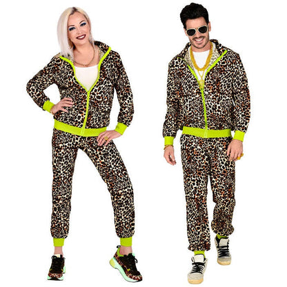 80'S Leopard Shell Suit  Jacket, Pants 