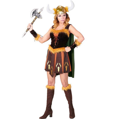 Viking  Dress With Cape, Arm Pieces, Helmet 