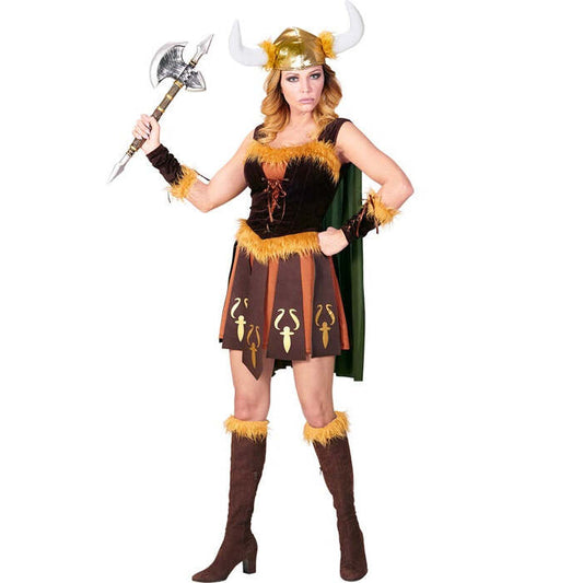 Viking  Dress With Cape, Arm Pieces, Helmet 